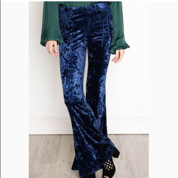 crushed velvet flares